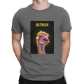 Men's ostrich T shirts bird pure cotton clothing novelty short sleeve crew neck tees graphic T-shirt. 
