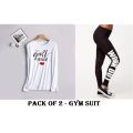 Girl Power Full Sleeves Gym Jogging Work Out Yoga Suit For Women. 