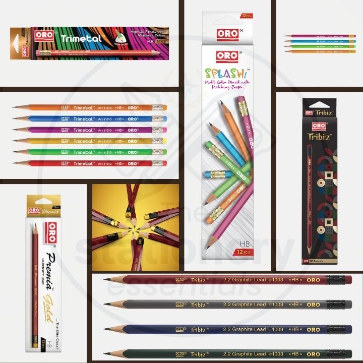 ORO Pencils Pack – (Pack of 12) – HB Graphite Lead Pencil – Choose ...