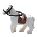 Plastic Blocks Mini Blocks Action Figures War Medieval Knight Horse Wolf Saddle Bridle Toy Blocks For Children. 