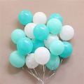 40 White & Sea Green Balloons Pack For Room Decoration. 