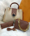 Hand bags for girls pack of 3 and 4 piece set with long strap and Stylish Chains and Keychain. 