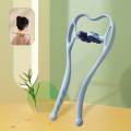 Neck Shoulder Self Massager Hand Roller Shoulder Relaxer Dual Point , Alleviates Sore Muscles S‐Shaped Curve Design Lightweight Convenient - Blue. 