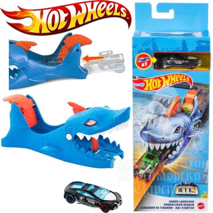Hotwheels Sh@rk Launcher Playset with die cast car GVF41