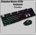 Shipadoo Master D280 RGB Gaming Keyboard Mouse Semi Mechanical Keyboard With LED Backlighting For gamer Pc Typing Laptop  Keyboard Mouse 1600 DpI Black White. 