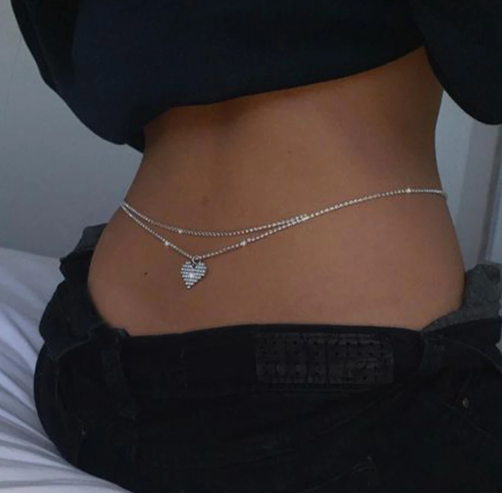Rhinestone Heart Waist Chain women belts women belts for frock women belts  for pants women belts