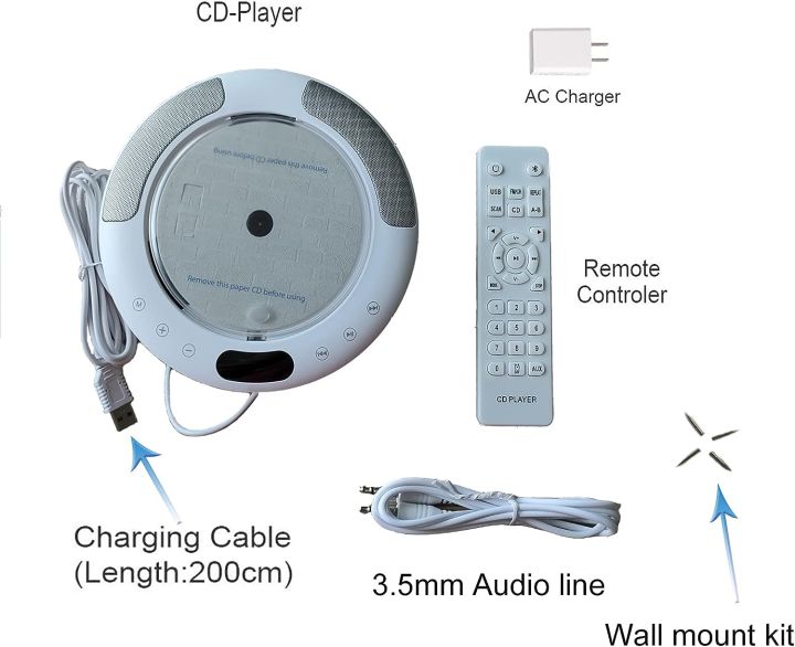 Portable%20CD%20Player%20(KC-607)%20with%20Bluetooth,%20FM%20Radio,%20Wall%20Mounted%20and%20Desk%20Stand%20CD%20Music%20Player%20Home%20Audio%20Boombox%20with%20Remote%20Control,%20Built-in%20HiFi%20Speakers,%20Support%20CD,%20USB,%20AUX%20Input/Output%20-%20Image%2010