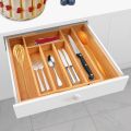 Bamboo Kitchen Drawer Organizer Utensil Tray Flatware Drawer Organizer 5-7 Slots. 