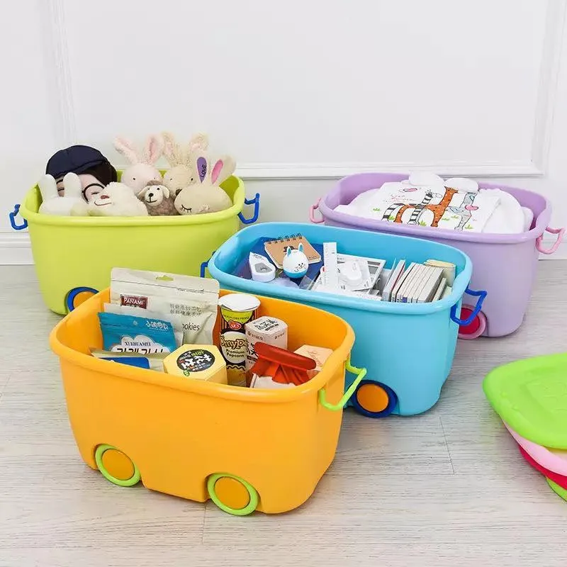 Aqua Multipurpose Plastic Storage Box Basket Kids Toy Box With