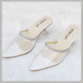 Transparent Heels - White Color Pointed Heel For Women'S - Premium Quality, Stylish, And Long-Lasting Footwear. 