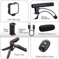Vlogging Kit Accessories for Mobile Phone DSLR Camera Video Recording with Tripod Shoot Mic 360 LED Remote Selfie Light for Live Streaming Short Film. 