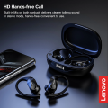 New Lenovo LP75 BT5.3 Wireless Headphones with Mic Ear-hook Sports Headset Sweatproof Earphone In-ear Earbuds Charging Box Battery Display. 