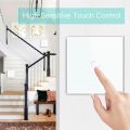 BSEED Touch Light Switch 1 Gang 2 Way, Tempered Glass Panel Light Switches with LED Indicator, White Touch Sensitive Light Switch-No Neutral Wire. 