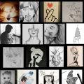 50 Drawing Art  Design poster Aesthetic Posters Wall Collage Kit--Set of 50 Pictures, 4x6 inch ，These Mdern Wall Decore. 
