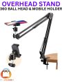 Overhead Scissor Arm Stand Tripod DIY STAND Table Mobile Stand Mobile Holder Flexible Table tripod Stand for Sketching Baking Vlogging Crafting Demo Videos Live Streaming makeup Overhead Product Pictures and Videos for Tiktok Youtube Facebook Instagram. 
