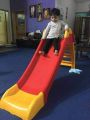 Kids Playing 3 Step Fiber Strongest Garden Slop Slide with Strong Base. 
