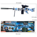 M249 Gel Blaster Rechargeable Electric Machine Toygun With Glasses, Pan, Helmet & Bag Pack With Soft Water Ball - Blue. 