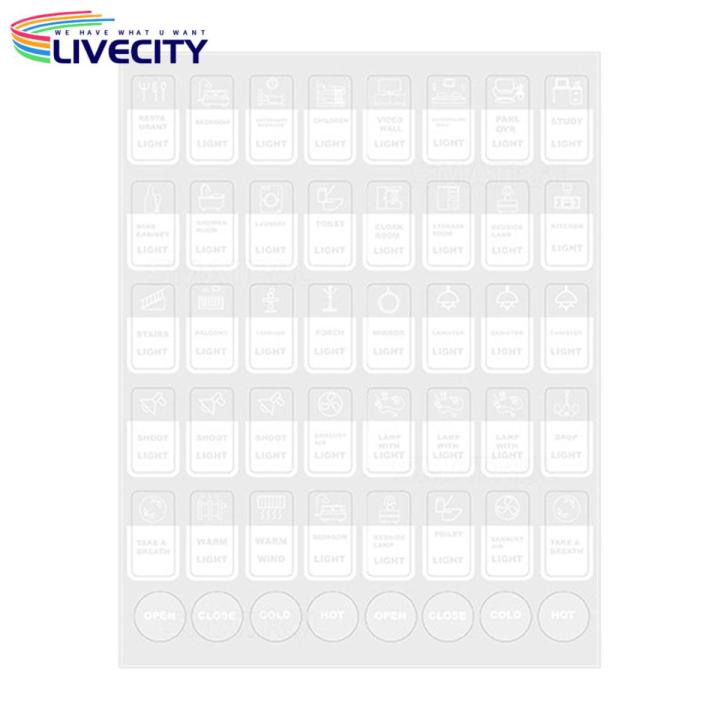 Push Button Icon Labels English Print Complete Labels Touch Switch Lcon Stickers