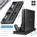 PS4 Slim Vertical Stand with Cooler Cooling Fan Controller Charger Charging Dock Station PlayStation 4 PS 4 S Games Accessories. 
