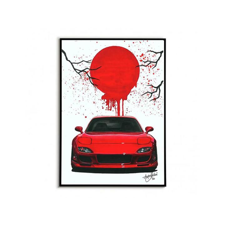 Car Racing Automobiles Posters Vinyl Paper Quotes Vintage Car Enthusiasts Posters Home Room Art Painting Wall Poster