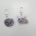 Women's Bag Pendant Cute Anime Keychain For Bags Tearful Sad Hamster Meme Sad Cat Meme Cute Things Cheap Gift For Best Friend. 