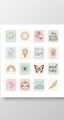 Aesthetic Emoji Stickers Cute Planner Boho Icon Decals Lapotop & Mobile Back cover Soft Aesthetic Stickers Pastel Emoji Good Vibes 2Inchx2Inch Each Size Stickers Journaling Embellishments Relaxing Aesthetic Minimalist Emoji  Trendy Pack Of 16  Stickers. 