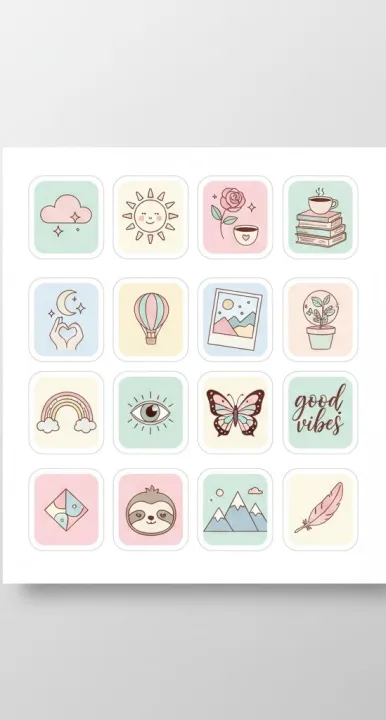 Aesthetic%20Emoji%20Stickers%20Cute%20Planner%20Boho%20Icon%20Decals%20Lapotop%20&%20Mobile%20Back%20cover%20Soft%20Aesthetic%20Stickers%20Pastel%20Emoji%20Good%20Vibes%202Inchx2Inch%20Each%20Size%20Stickers%20Journaling%20Embellishments%20Relaxing%20Aesthetic%20Minimalist%20Emoji%20%20Trendy%20Pack%20Of%2016%20%20Stickers%20-%20Image%203