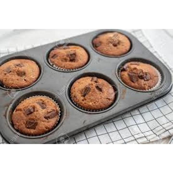 Cupcake Tray Steel 6 Slot Muffin Tray, Black