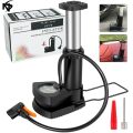 Bicycle Pump Mini Bike Foot Pressure Air Pump with Pressure Gauge for Bicycle Pump for Bike/Ball/MTB/Motorcycle mini bicycle tire inflator pump. 