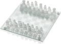 Glass Chess Set 33 Pieces Transparent Board Game with Frosted and Clear Pieces for Family Game Night, Kids, Boy or Girl - Small. 