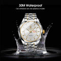 LouisWill Men's Fashion Watch Quartz Watches Double Calendar Watch Diamond Inlaid 30M Waterproof Watch Luminous Quartz Watch Steel Band Watch Luminous Pointer Wrist Watches for Men. 