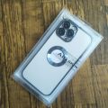 Iphone 13 Pro max Plating Hole Blue Transparent Case.. 