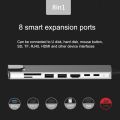 USB C Hub 8 in 1 multiport Adapter with 87W Power Delivery 4K HDMI, 2 USB 3.0 Ports,Fast Ethernet SD/Micro SD Card Reader Portable for MacBook_ Pro,Chromebook_, Dell_ XPS and More Type C Laptops. 