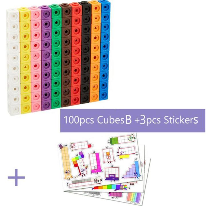 Numberblocks with Stickers Linking Math Cubes Number Blocks Counting ...