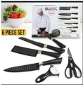 Zepter Best Quality white and Black 6 Pieces Knife Set- Stainless Steel -With Strong Non-Stick Coating -Unique Design imported quality ZP-003 And ZP-004. 