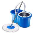 Stainless Steel 360 Spin Mop with Bucket,Automatic Rotary Floor Cleaning System,2 Microfiber Mop Heads Easy Press Handle Mop  45x25x22cm(18x10x9inch). 