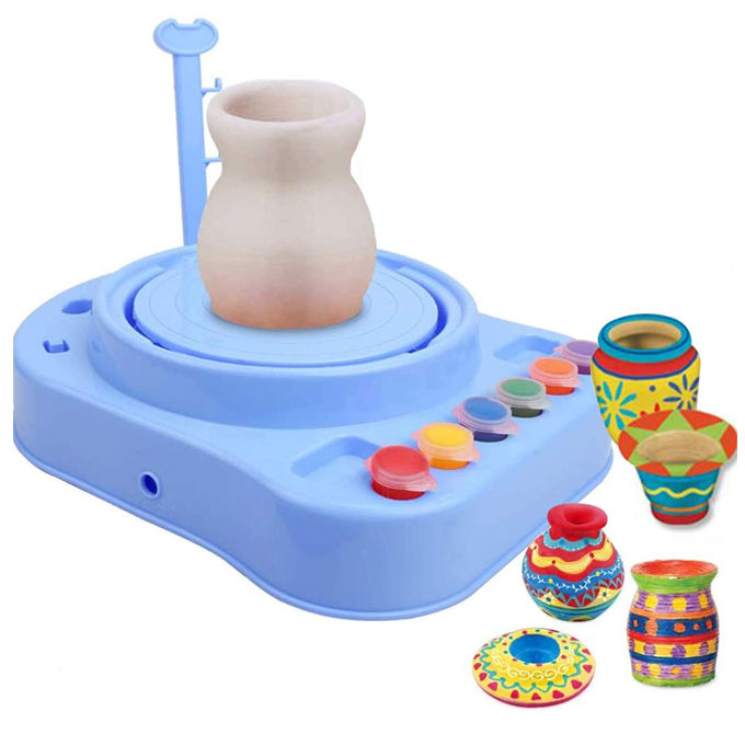 Pottery Playtime: Educational DIY Pottery Wheel Kit for Kids - Battery-Powered Fun