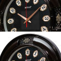 Hitco Fancy Style Wall Clock - Round Wall Clocks for Bedroom / Living Room / Decor - 17x17" Clock Wall Stylish - Full Number Wall Clock - Glossy Shiny Watch Clock - Gifting and Decor Item. 