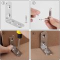 10 Pcs Stainless Steel Corner Braces Brackets Right Angle L shape shelf support arm with Screws.3 Sizes Available(25mm, 40mm, 50mm). 