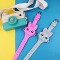 Flip Cover Silicone Electronic Children Watches Kids Lovely Rabbit Cartoon Girls Watch Boys Student Clock Reloj Infantil Saati. 