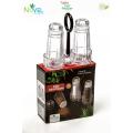 NOVEL ACRYLIC TRANSPARENT PLASTIC SALT & PEPPER SHAKER TABLE SET. 
