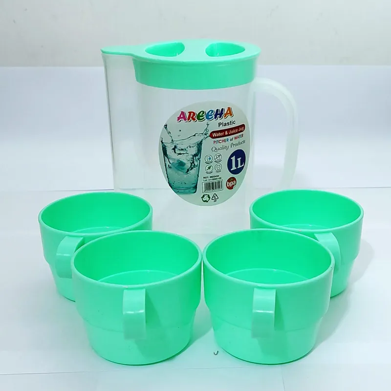 1L Plastic Jug with 4 Cups