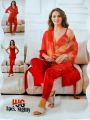 Bridal Nighty Set Silk 3 Pieces For Girls Gown Nighty For Bridal Girls Women Full Hot in Multicolors. 