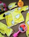 Newborn Imported New arrival winter velvet Yellow dress for baby girl or boy 0-6 months Pack of 5. 