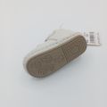 Newborn/Infant Soft Sole Shoes | Baby Girl Pre-Walker Flats with Cute Cat Face Embroidery & Velcro Strap (Cream/White). 