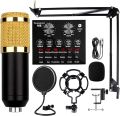 Condenser Microphone BM800 Full Kit & Adjustable MIC & V8 Sound Card & Suspension Scissor Microphone stand. 