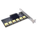 EDran PCI Express Multiplier PCIE 1 to 6 USB3.0 Riser Card for PCI Express X16 Riser Graphic Card ETH Miner Mining Add on Card. 