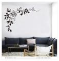 Black flower vine wall stickers Vinyl DIY Art wall decals For Living room Bedroom Background wall Home decor murals JM7032. 