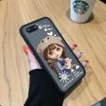 Jizetin for Realme C2 Back Cover Lovely Girl with Bear Hat Matte Mobile Phone Cases Ultra Thin Full Lens Protection Phone Case. 