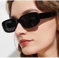 Full Black Vintage Rectangle Sunglasses for Women - Retro Driving Glasses Square Frame Travel Fishing Hiking Eyewear For Girls & Boys. 